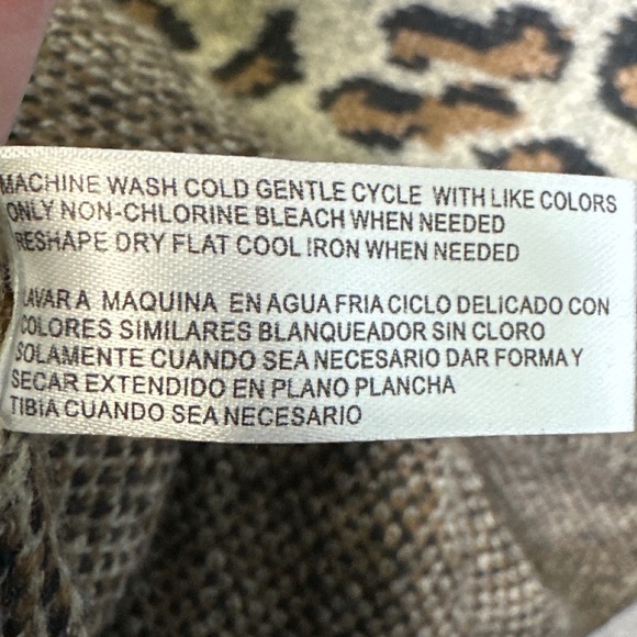 BY DESIGN Retro Sweater Leopard Print Open Front Cardigan Hooded Mob Wife Cozy - Picture 6 of 8